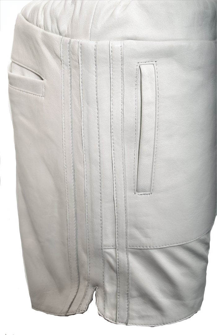 Leder-Shorts als Sporthose aus ECHT-Leder in weiß