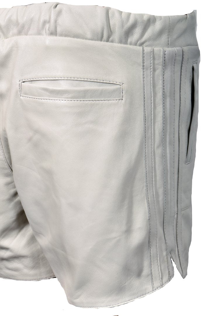 Leder-Shorts als Sporthose aus ECHT-Leder in weiß