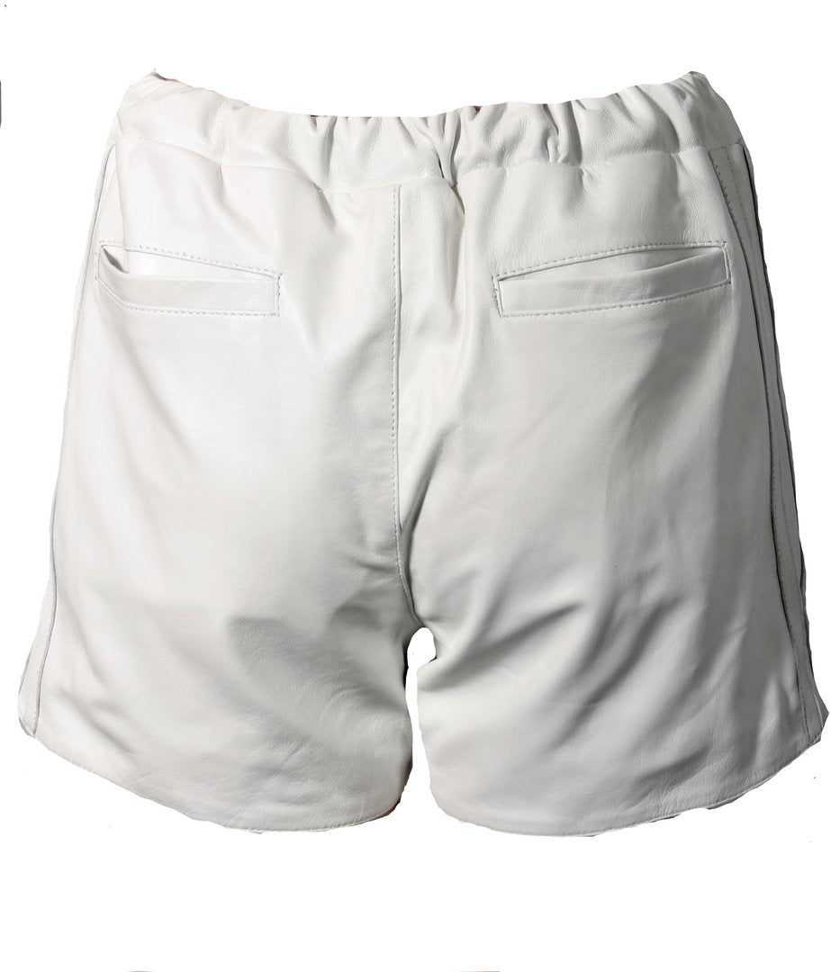 Leder-Shorts als Sporthose aus ECHT-Leder in weiß