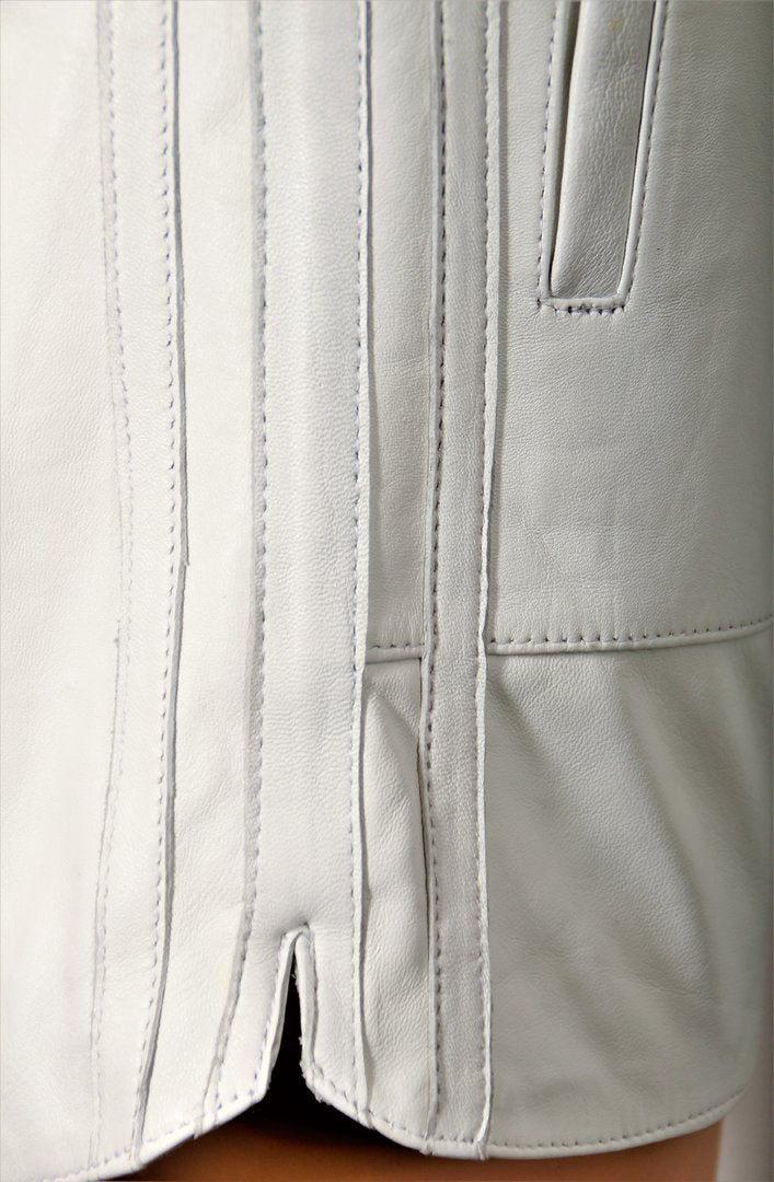 Leder-Shorts als Sporthose aus ECHT-Leder in weiß