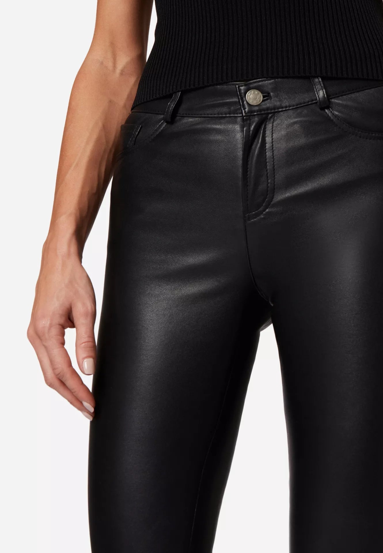 PND (Stretch) aus Stretch Lamm Leder - 5-Pocket Optik, keine Fütterung mit hohem Tragekomfort